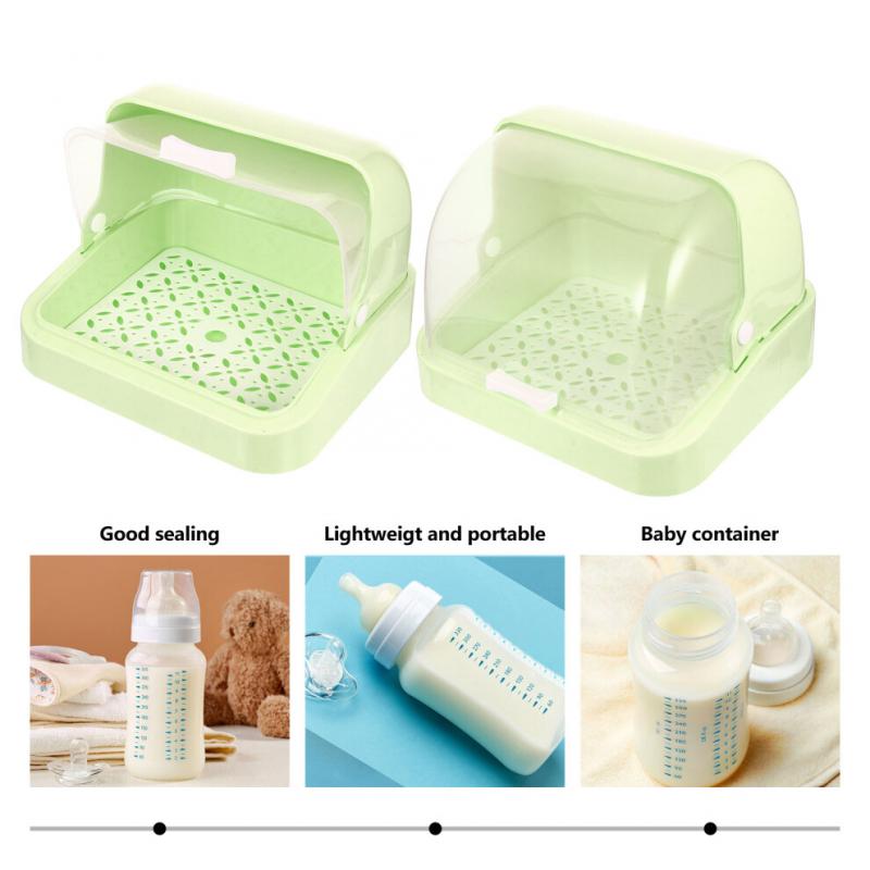 1pack Baby Bottle Box Storage Pp Dustproof Green For Parents