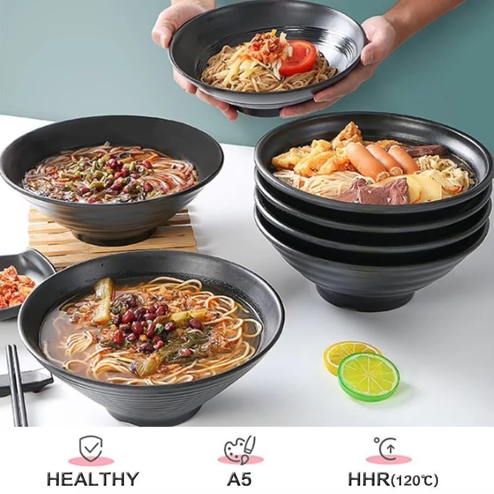 Durability Ramen Bowls PP Pot Bowls New Large Striped Bowl