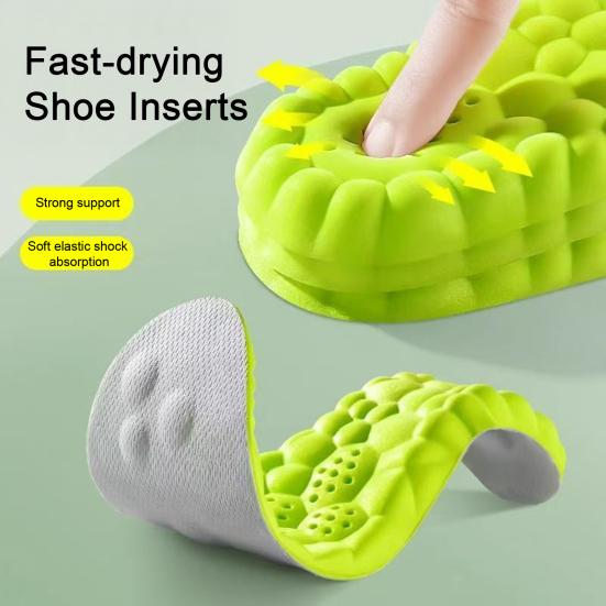 Breathable Insoles Shock Absorption Fast Drying Shoe Inserts Running Sports Insoles Moisture Absorbing Running Orthopedic Care Insoles