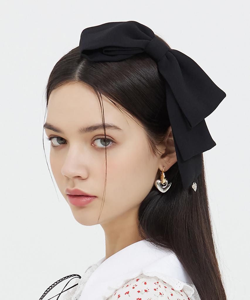 Vvv Asymmetrical King Ribbon Hairpin _ Black