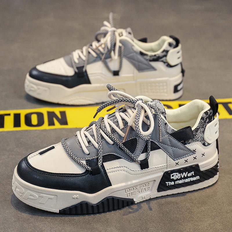 2024 New Men Skateboarding Shoes Platform Fashion Design Laces Shoes Comfortable Vulcanized Shoes Casual Sneakers Student Shoe