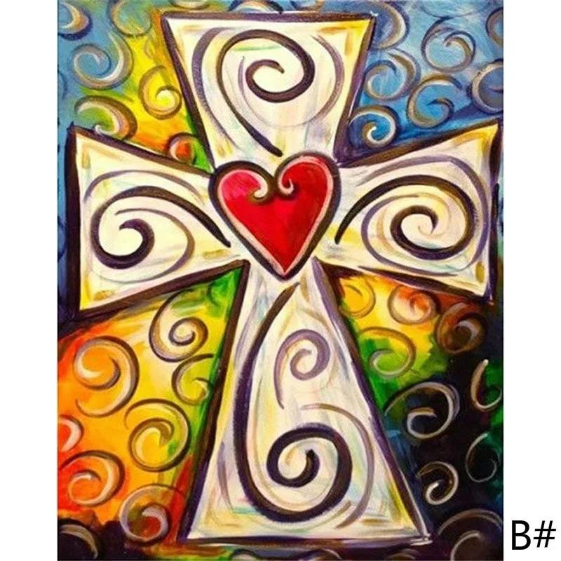 40*50cm Katholischer Jesus Unsere Liebe Frau Kreuz Ritter DIY Digitale Ölmalerei Handbemalt Modulare Bildwanddekoration