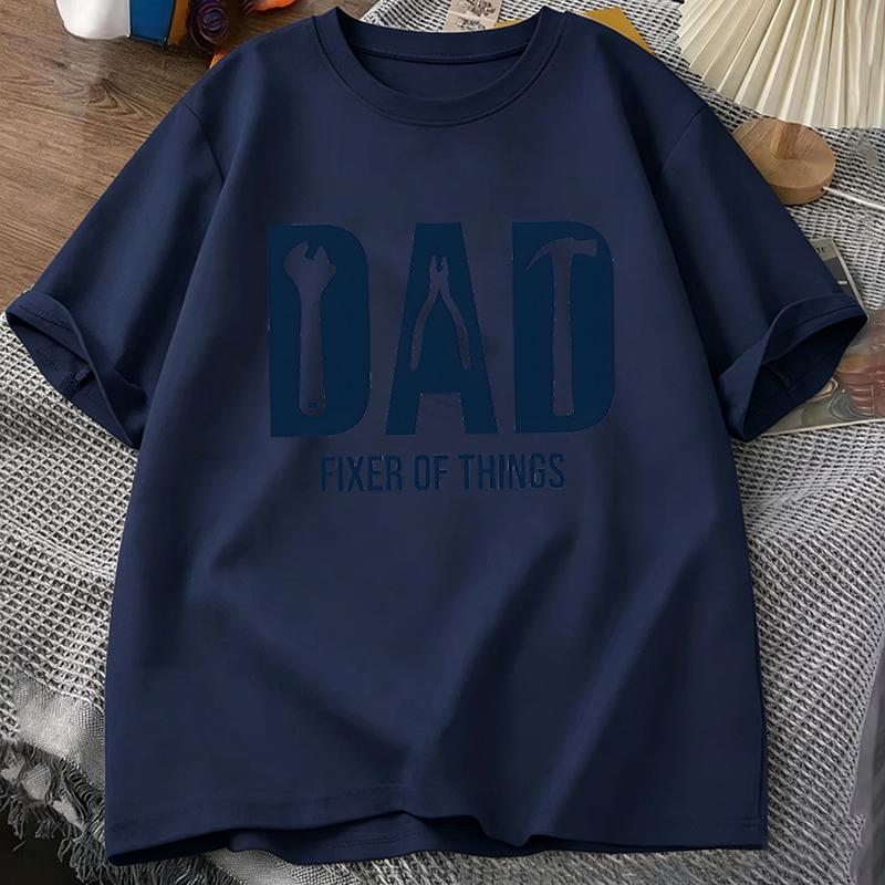 Dad Fixer of Things Tshirt Tool Graphic Print Casual Short Sleeve Mens Tee Fathers Day Gift for Handyman Dad Repair Fathers Top S