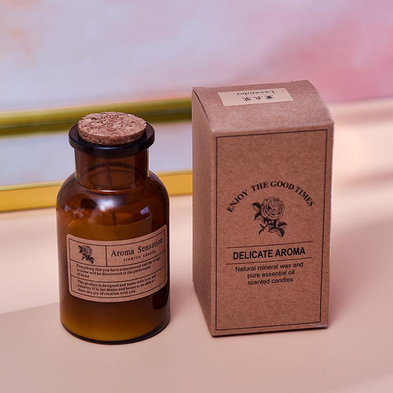 

Нишевая коричневая аптекарская бутылка, свеча без запаха, свадебный сувенир, простая креативная ароматическая свеча 5.5CM*10CM