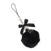 Colorful Ribbon Bowknot Keychain Charm Fun and Playful Furry Ball Pendant Keyrings Accessory Bags Hangings Decoration