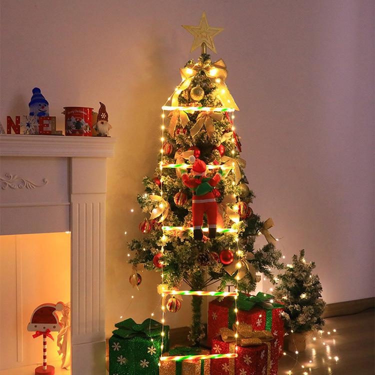 Рождественские украшения Светодиодные лестничные огни с восходящим Санта-Клаусом - Уличные рождественские декоративные огни SUB