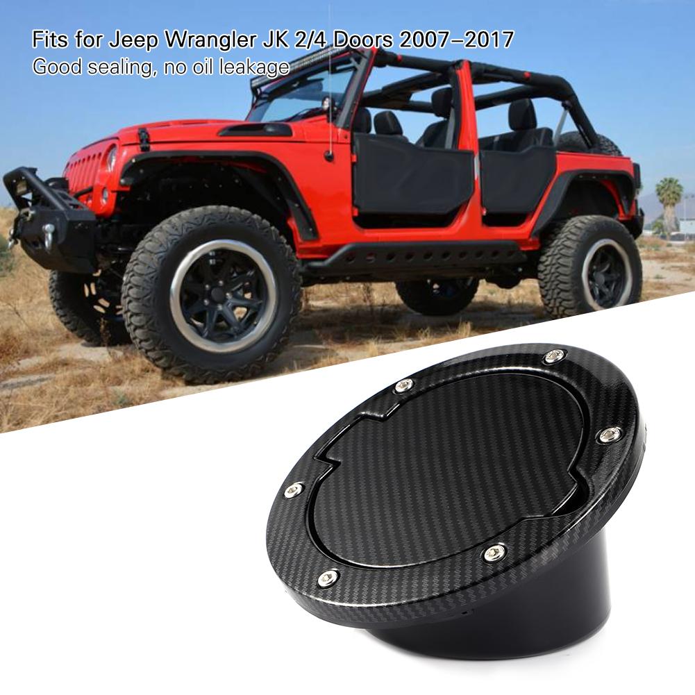 Oil Fuel Tank Filler Cap Carbon Fiber Style Modification Parts Fits for Jeep Wrangler JK 2 4 Doors 2007 2017