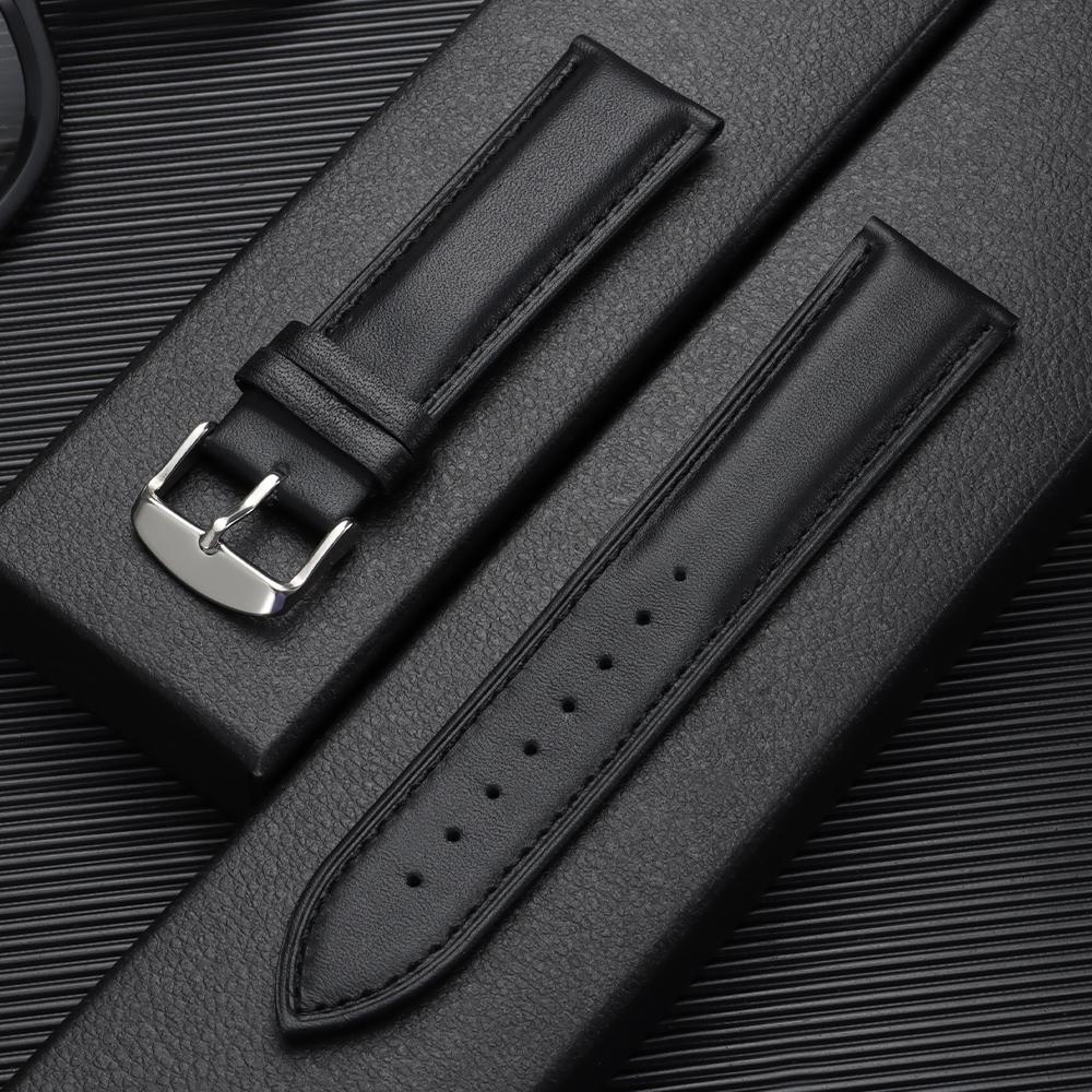 12/13/14/15/16/1718/19/20/21/22/23/24mm Universal Replacement Wristwatch Band Black Brown Ultra-thin Watch Strap for Men Women
