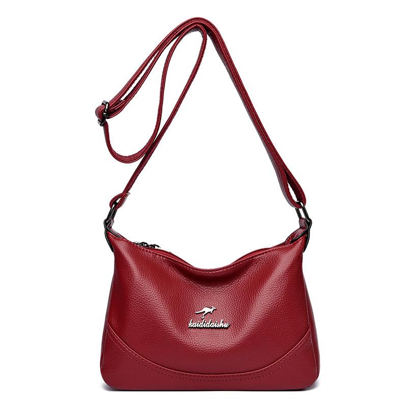 Women's bag new urban simple messenger bag soft leather simple shoulder medium and old handbag