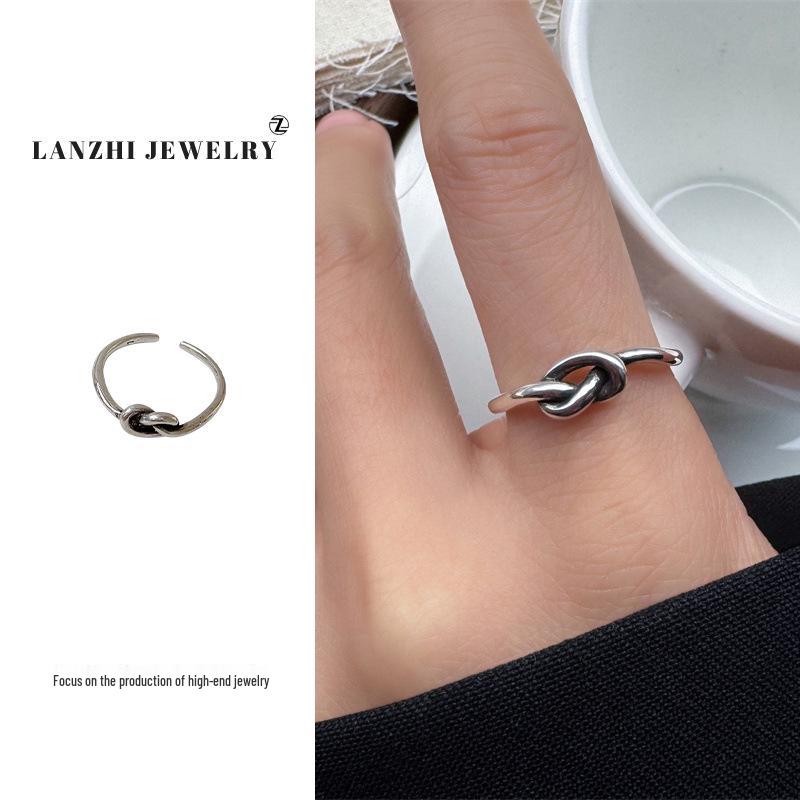 

Lan Zhi Knot Women s Simple 925 Silver Index Finger Ring - Non-Fading, Unique Style Jewelry Adjustable opening