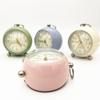 Clock Ring Convex Glass Metal Alarm Clock Round Bedside Alarm Clock Silent Quartz Clock with Night Light