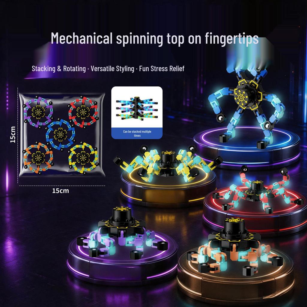 Transformable Luminous Fingertip Gyroscope - Educational Rotating Decompression Toy for Kids