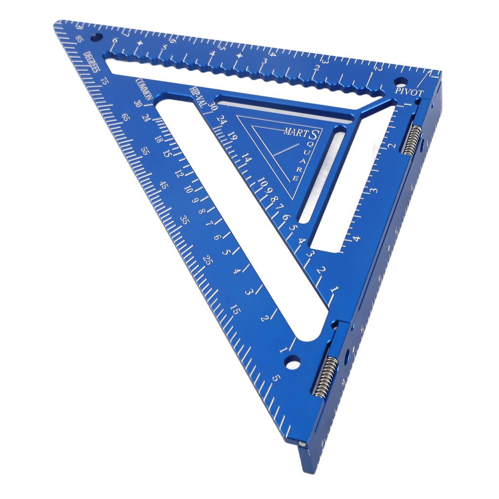 Echer pentru căpriori Aliaj de Aluminiu Riglă Triunghiulară Raportor Echer de Tâmplar cu Bloc de Ghidaj pentru