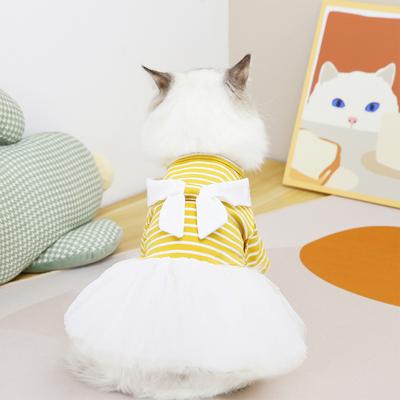 2023 New Cat Skirt Dress Pet Dress White Tie Gauze Skirt Kitten Princess Spring and Summer Skirt Pet Dog Clothes