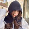 Korean Balaclafa Hat Women's Autumn and Winter Hat Scarf Integrated Outdoor Warm Ear Protection Wool Knit Hat