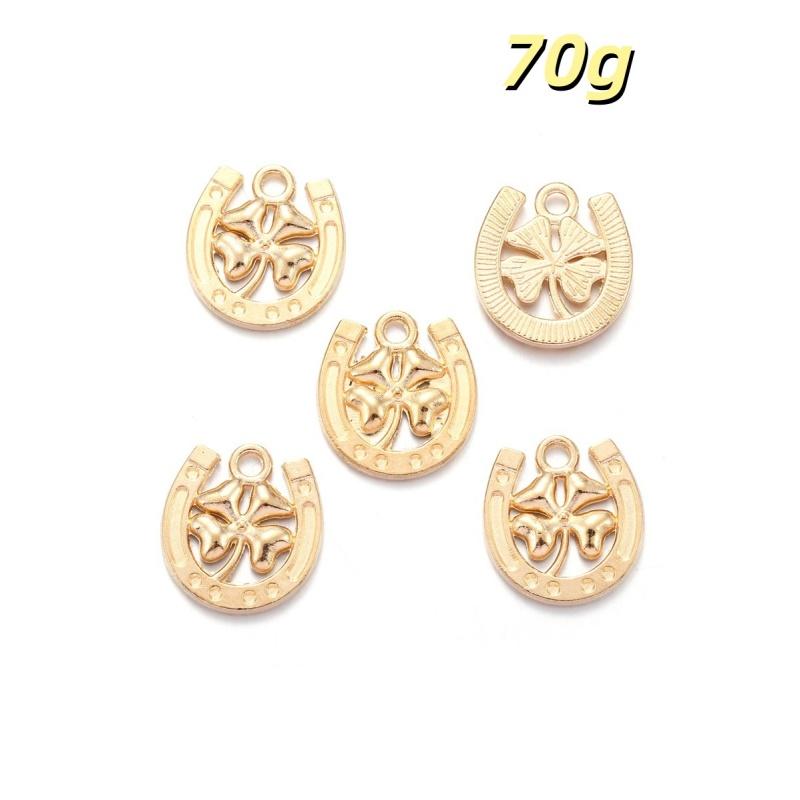 50Pcs 15*16Mm Antique Pendant Charms Horseshoe Lucky Clover Pendant Vintage Ornaments Diy Handmade Jewelry Accessories