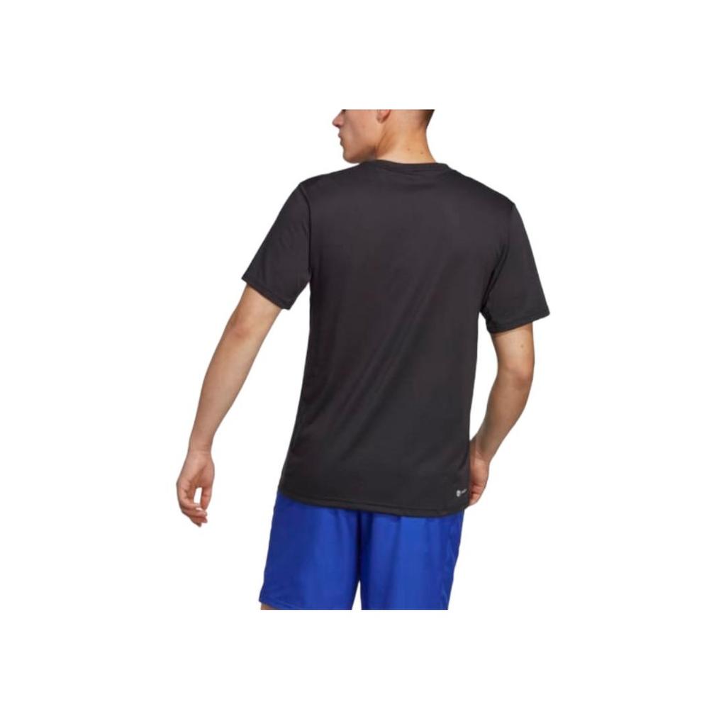 Adidas Fitted Crew Neck Logo Print Short Sleeve T-Shirt Men Tops Black IC7421