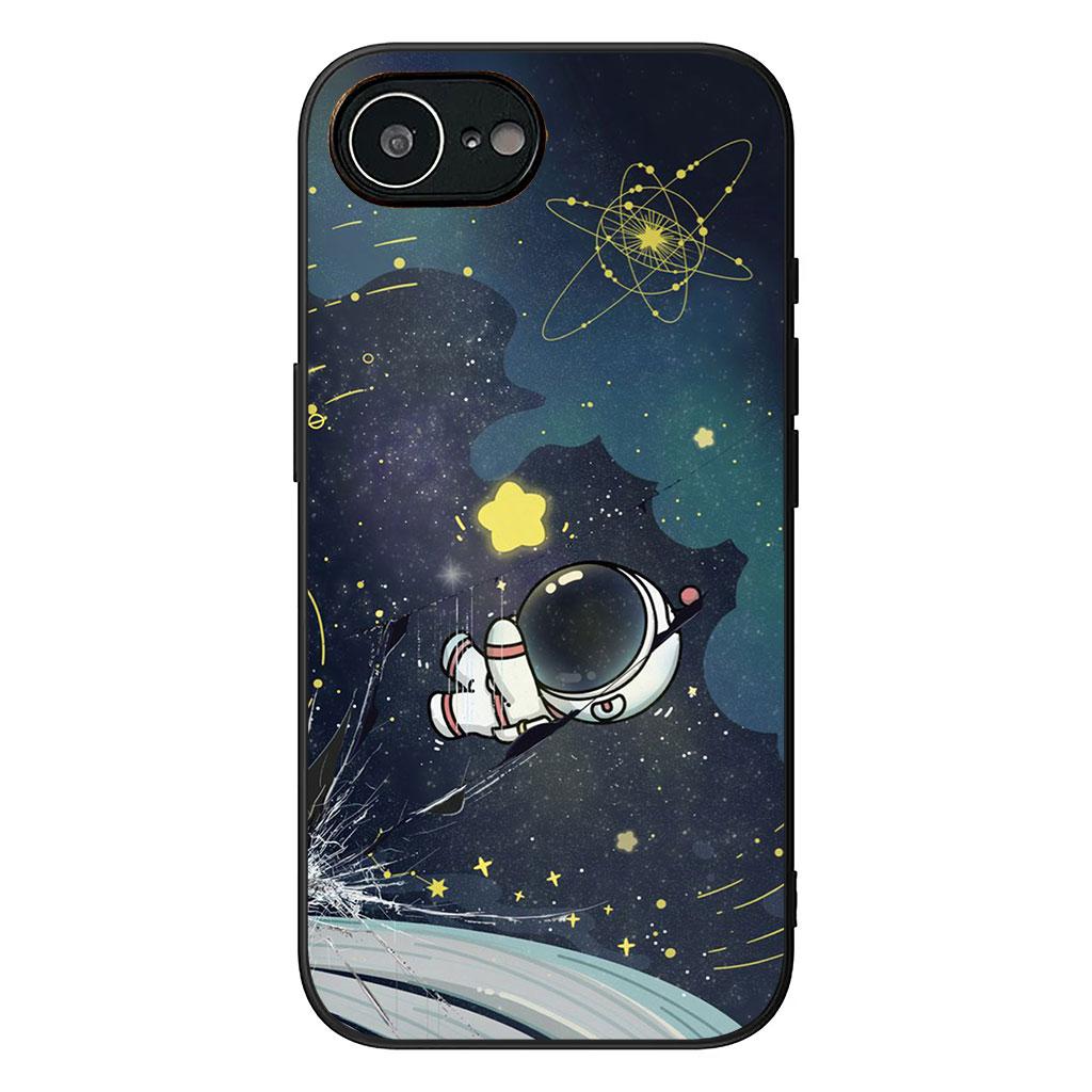 Art Astronaut Moon Sky Phone Cover Case for Apple iPhone 16 15 14 Plus 13 12 Mini 17 Pro Max + ProMax 16E Air 16+ Casing