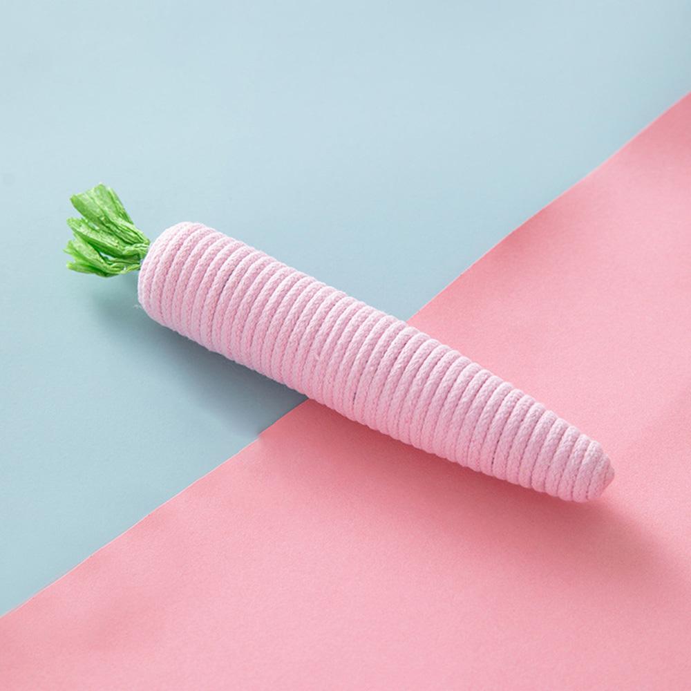 

Cute Carrot Cat Toy Self-Play Boredom Relief for Cats, Durable Chew Toy for Teething, Interactive Scratching Toy to Grind Claws, розовый