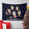 A Geometric Pop Art-style Portrait of Five Individuals On a Dark Background. Patterned Tapestry for Bedroom and Living Room Home Decor