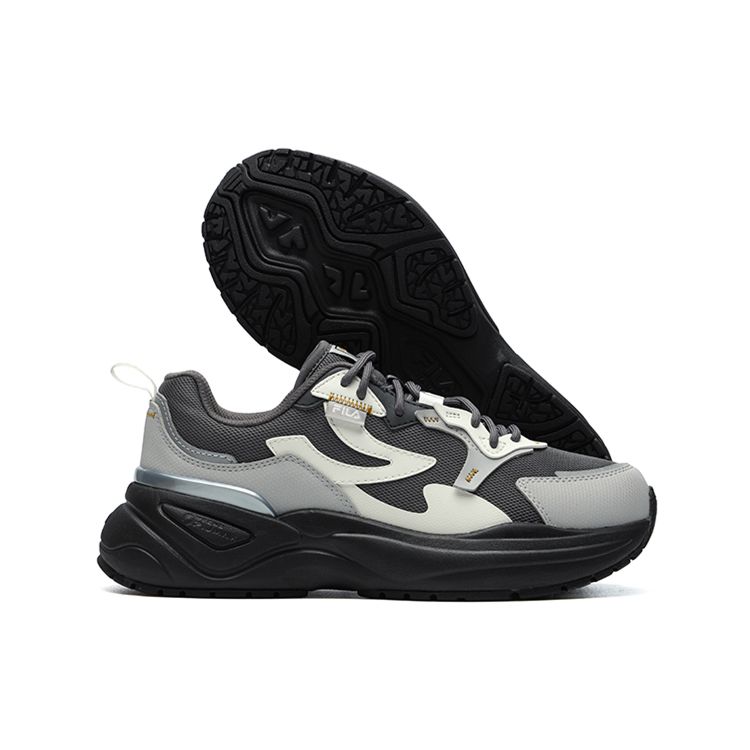 FILA Fabric Synthetic Leather Comfortable Low-Top Dad Shoes Women sneaker Gray F12W216119FFV