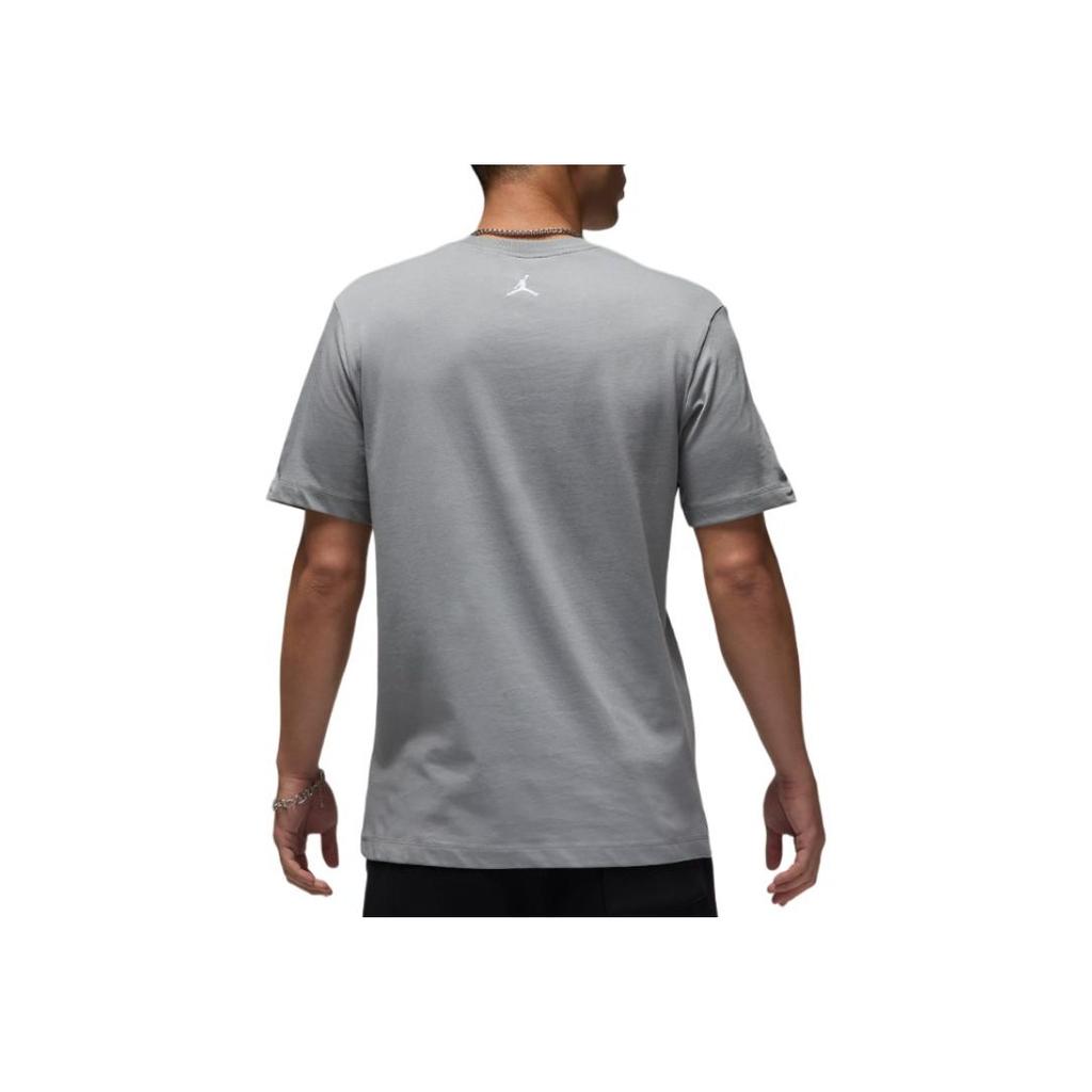 Jordan Sports Cotton Soft Dry Comfortable Short Sleeve T-Shirt Men Tops Granite-Gray FZ1928-073