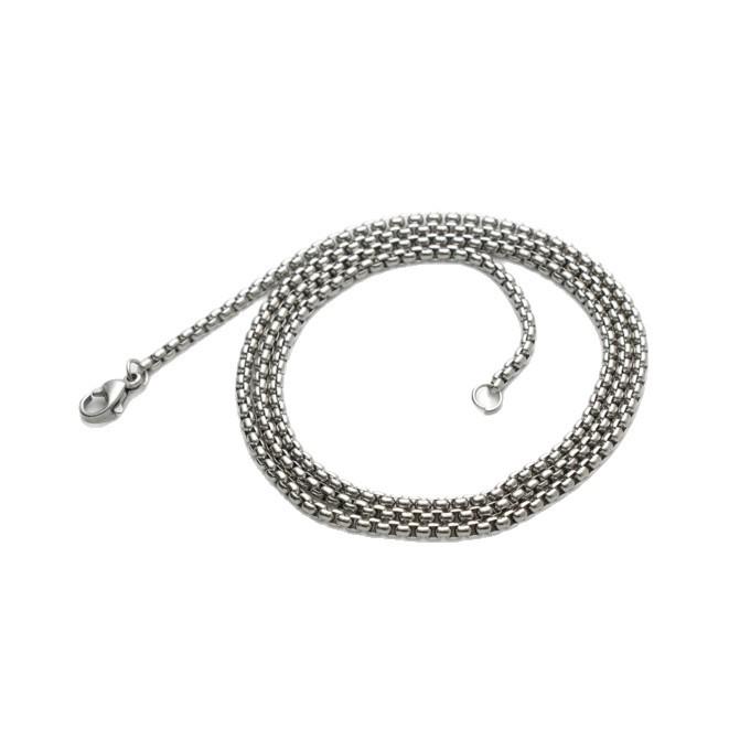 Custom 18K Gold Stainless Steel Square Pearl Chain Necklace (Without Pendant)