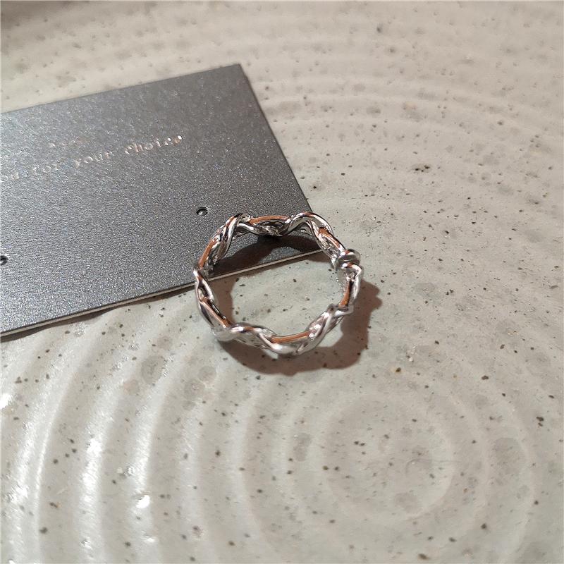 

New Fashion Vintage Brown Spotted Tiger Eye Stone Rings For Women Silver Color Irregular Round Open Ring Aesthetic Jewelry Gift
