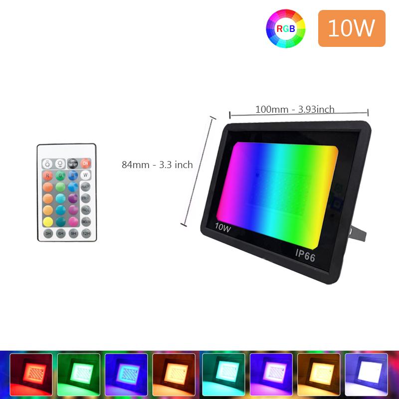 RGB LED Floodlight Reflector 220V 10W 30W 50W 100W Outdoor IP66 Waterproof Spotlight Lamps for Party Holiday Home Garden Decor