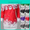 Women's Christmas Jumper Tops In Vibrant Colors With Festive Santa Claus Print