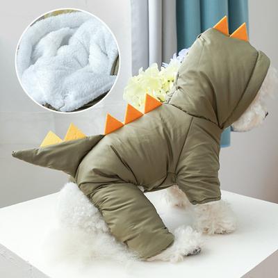 Haustier Baumwollkleidung, Hundekleidung, Plus Samt und verdickte Dinosaurier Baumwollkleidung