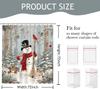Christmas Snowman Shower Curtain Winter Snow Scene Red Bird Shower Curtain For Christmas Holiday Bathroom Decor Waterprooffabric