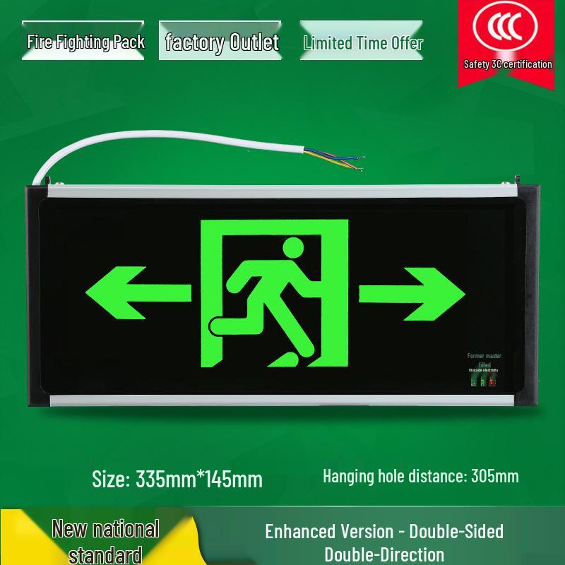 LED Fire Emergency Exit Sign with Plug-In for Evacuation Routes