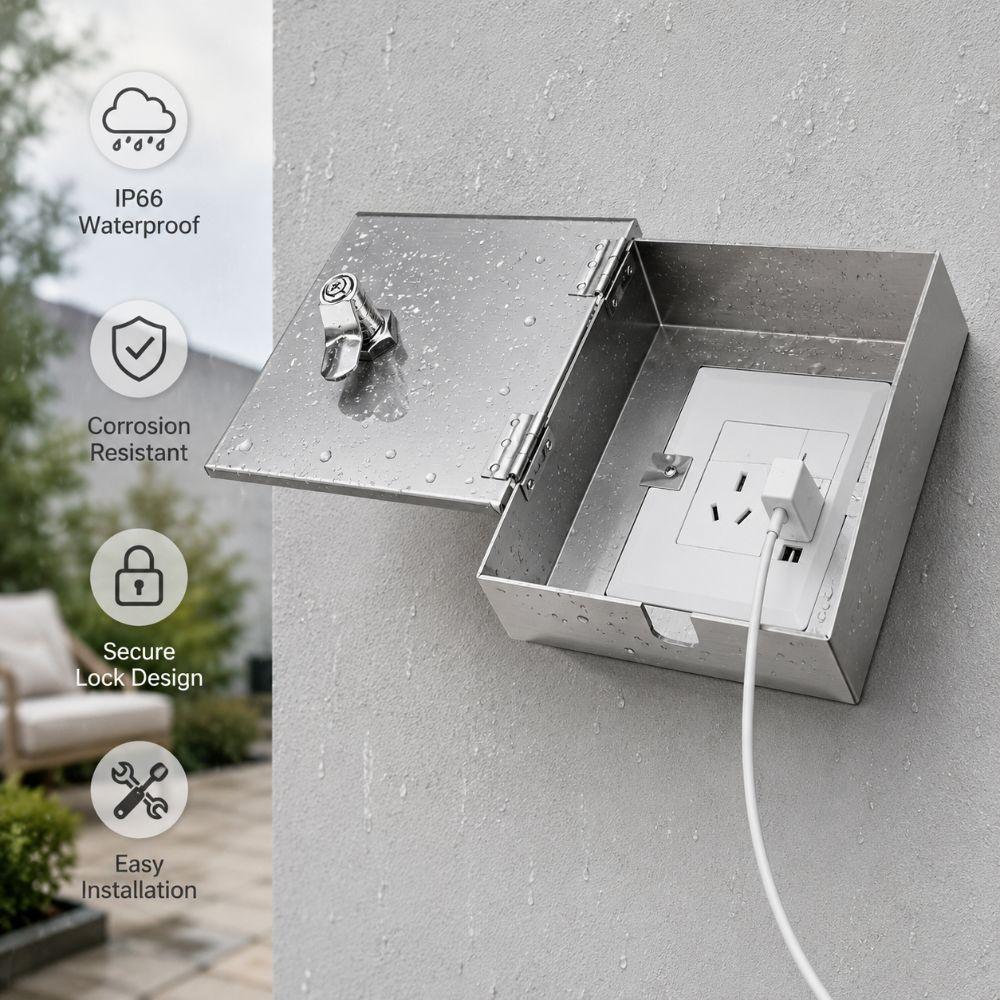 Lockable Socket Protector Anti-Theft Socket Protection Box Professional Outlet Box Cover Garage
