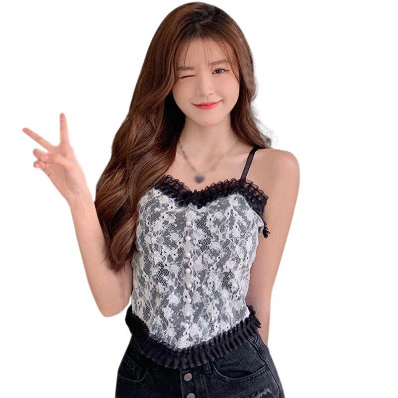 

Женские камзолы, сексуальные нижние рубашки, повседневные футболки без рукавов, топы на бретельках, легкие пуловеры One Size чёрный