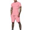 Mens Quick-Dry Athletic 2-Piece Set: Short Sleeve T-Shirt 5-Shorts Running Gym Workout