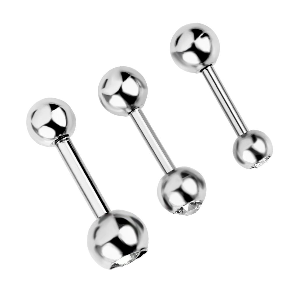 3 Size Steel Bar Ring Stud Ball Tragus Body