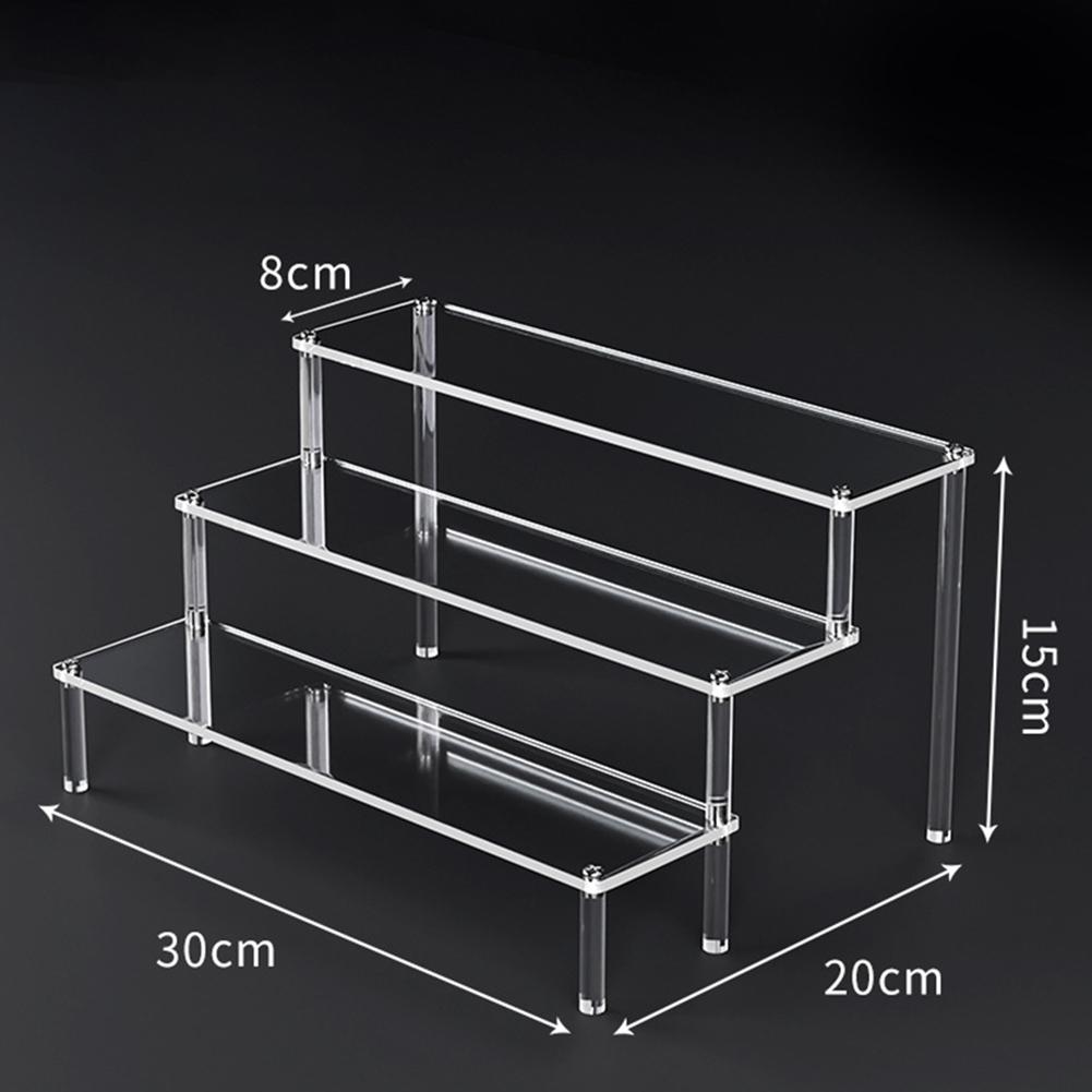 1-3 Layers Acrylic Display Stand Clear Display Riser Perfume Figurine Transparent Storage Rack Anime Figures Cupcake Shelf