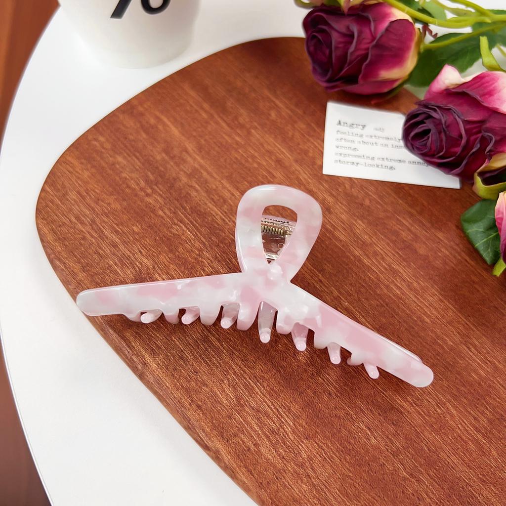 Korean New Fashion 11.5cm Geometric Hollow Hair Clip Simple Marbling Acetic Acid Shark Clip Hair Accessories