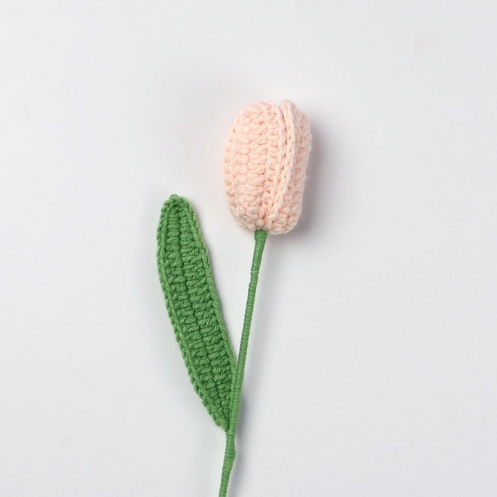 Crochet Flowers Crochet Bouquet Creative Finished Handmade Plant Artificial Tulips  Party Decor