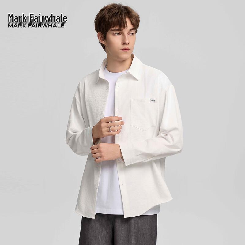 Mark Fairwhale Men's Casual Long Sleeve Solid Shirt