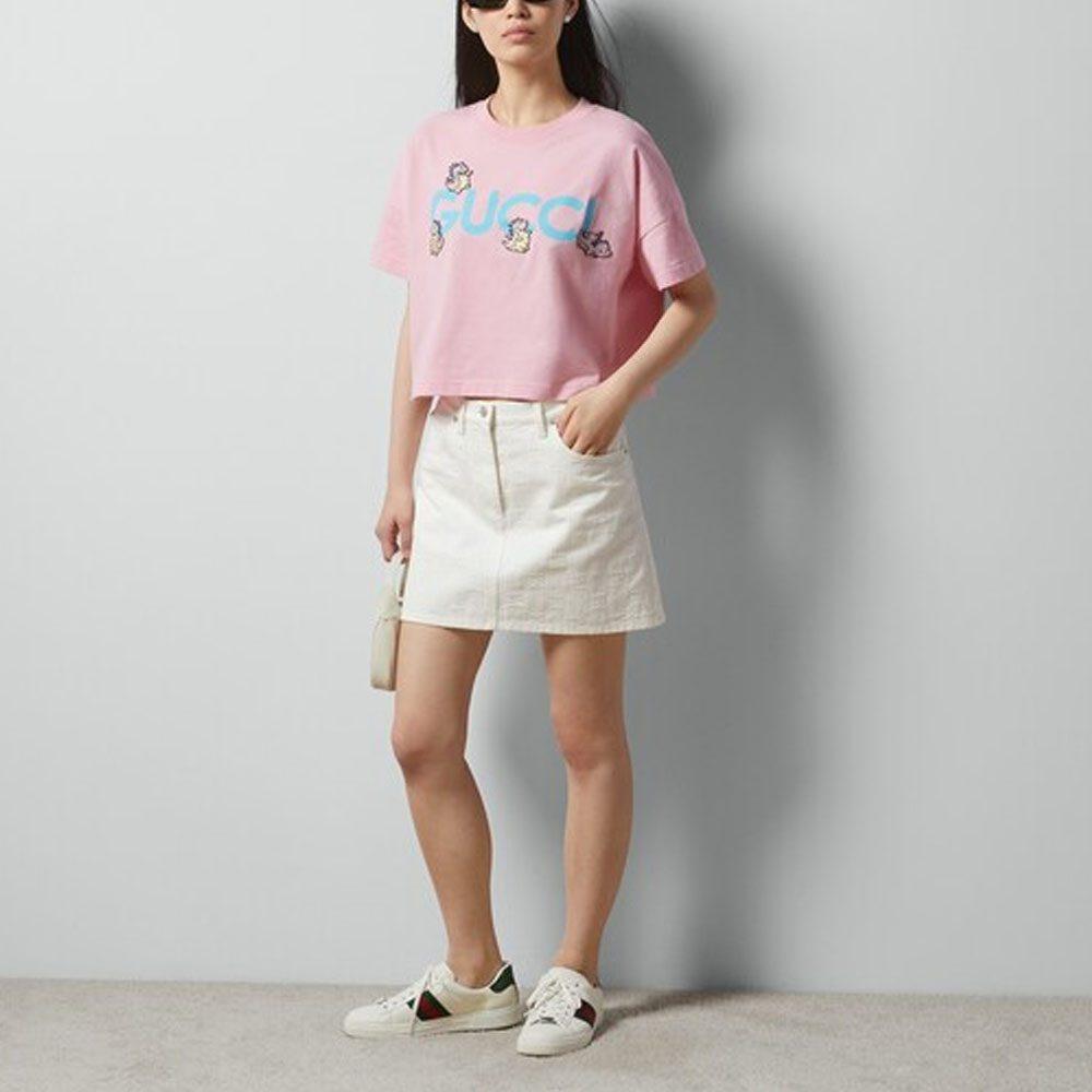 Gucci SS24 Drop-Shoulder-Ärmel T-Shirt Damen 779016-XJGED-5358