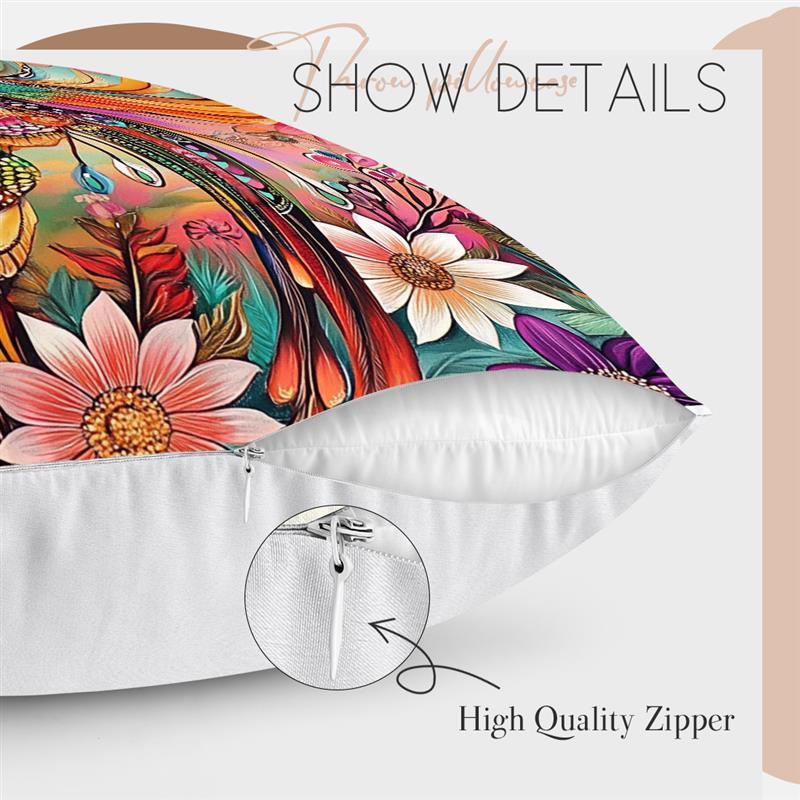 1Pc Birds Flowers Mexican Style Pillow Cover For Home Living Room Bedroom Sofa Office Decorative Pillowcase Soft Throw Pillows