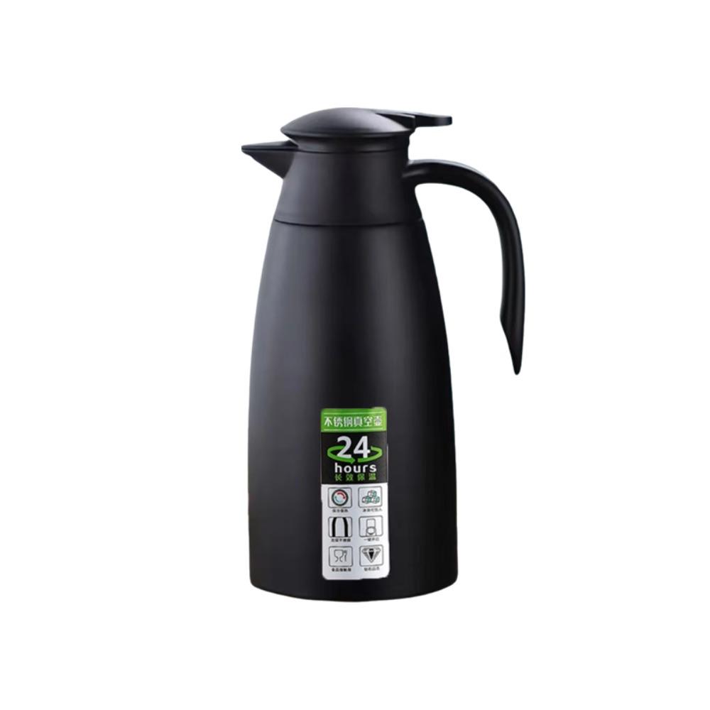 

2 L Thermal Coffee Pot Large Capacity 304 Stainless Steel Vacuum Flasks Dustproof Double Layer Insulated Water Pot Hotel 2.0L- чорний
