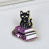 Halloween Black Cat & Purple Book Brooch for Kids - Festival Metal Badge Accessory