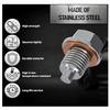Car Accessories Stainless Steel Magnetic Engine Oil Drain Plug Neodymium Magnet Car Oil Pan Bolt with 10 Gaskets Oil Drain Plugs 3