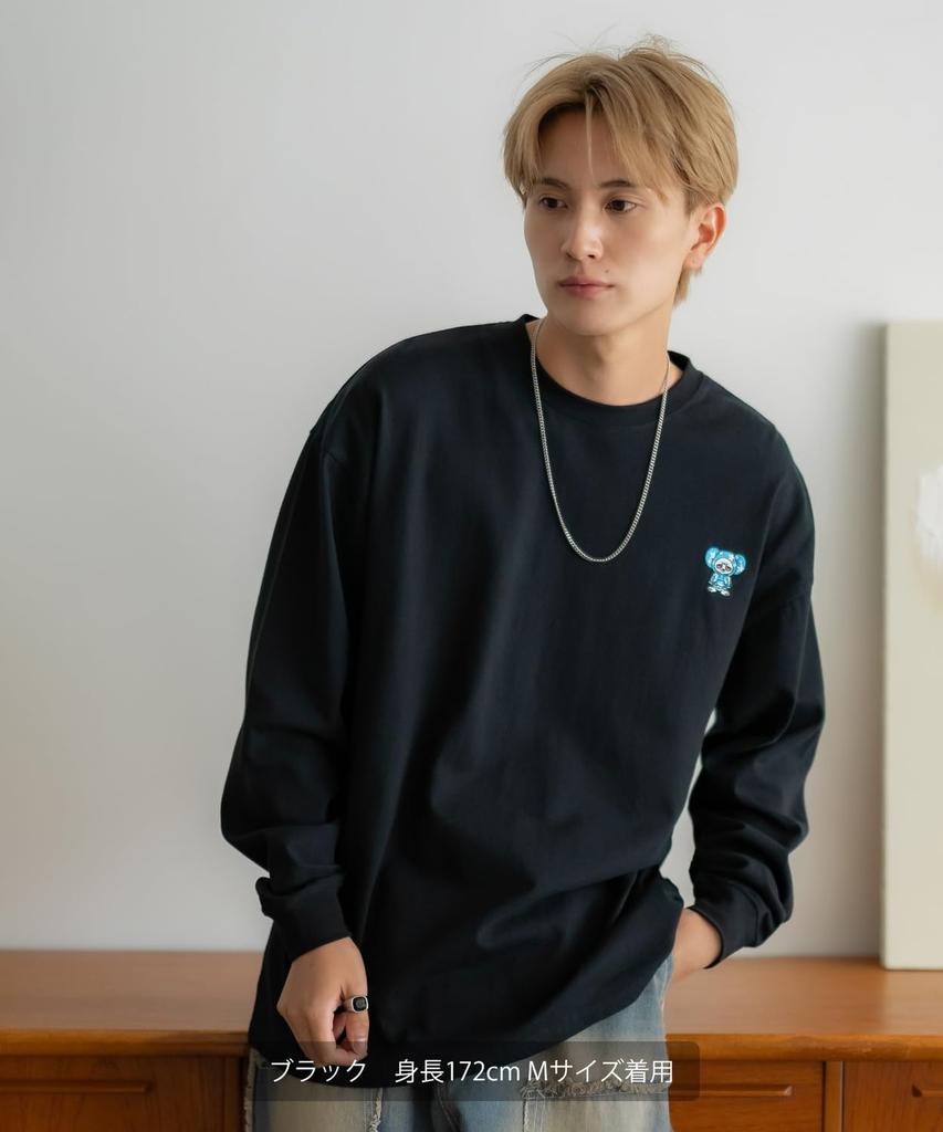 IMPROMES Casual SIDEWAYSTANCE Embroidered Downer Rat Long Sleeve T-Shirt, Men's, Purple