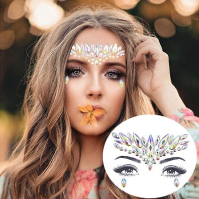 Face Jewels Festival Clothing Rhinestone Face Gem Jewelry Rave Mask DIY Diamond Face Sticker For Festival Clothing Masquerade Face Decoration
