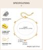 Bowknot Link Chain Anklet for Women, 18K Gold Plated Stainless Steel, Waterproof Anti-Tarnish Summer Beach Jewelry