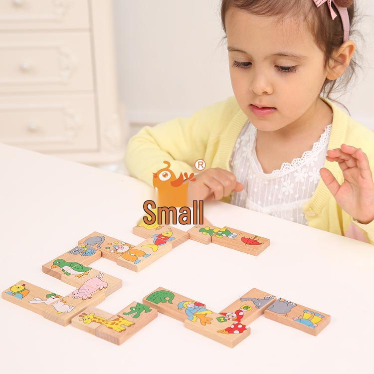 Animal Cognition Wooden Domino Puzzle - Educational Jigsaw for Children